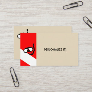 Duikmasker met vlag visitekaartje