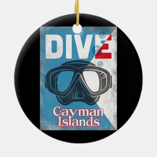  duikmasker op de Caymaneilanden Keramisch Ornament (Achterkant)