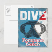  duikmasker van Pompano Briefkaart (Voorkant / Achterkant)
