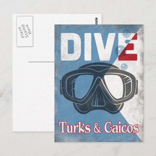  duikmasker voor turks en Caicos Briefkaart (Voorkant / Achterkant)