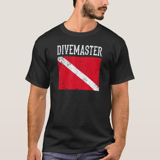 Duikmaster Duikinstructeur Duikvlag Stijl T-shirt (Voorkant)