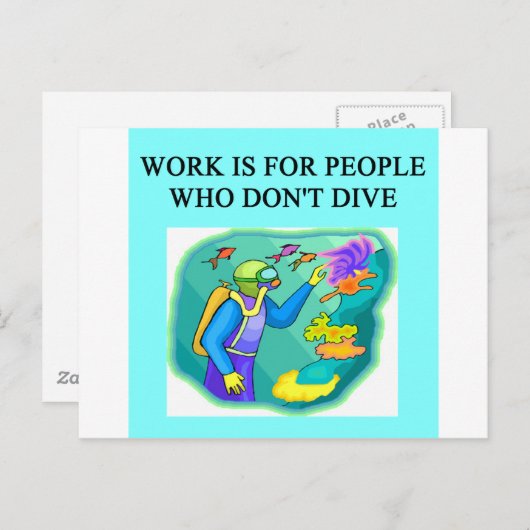 duikontwerp scuba briefkaart (Voorkant / Achterkant)