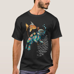 Duikpak met bloemmotief voor duikers t-shirt