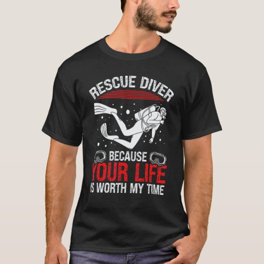 Duikreddingsduikinstructeur Humor Reddingsduiker T-shirt (Voorkant)