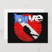 Duiksport, Amerikaanse duiker naar beneden vlag SC Briefkaart (Voorkant / Achterkant)