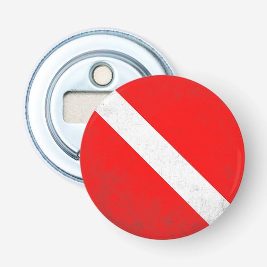 Duiksport, Amerikaanse duiker naar beneden vlag SC Button Flesopener (Voorkant)