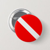 Duiksport, Amerikaanse duiker naar beneden vlag SC Ronde Button 5,7 Cm (Voorkant /achterkant)