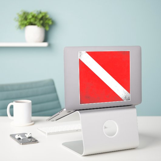 Duiksport, Amerikaanse duiker naar beneden vlag SC Sticker (Laptop op bureau)