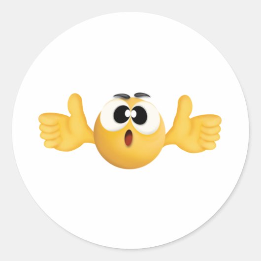 duikt emoji op, alle kleuren ronde sticker (Voorkant)