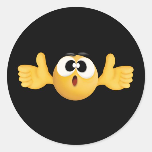 duikt op emoji zwart - wit , achtergrond ronde sticker (Voorkant)