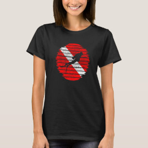 Duikvinnen Duikvlag Watersporten Scuba T-shirt