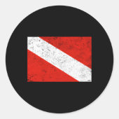 Duikvlag Duiken Ronde Sticker (Voorkant)