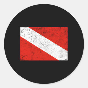 Duikvlag Duiken Ronde Sticker