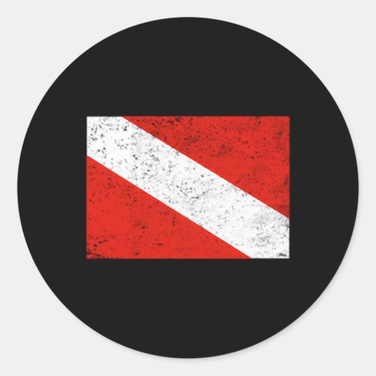 Duikvlag Duiken Ronde Sticker (Voorkant)
