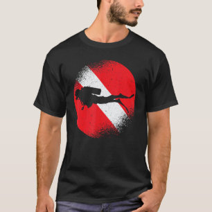 Duikvlag Duiker Beneden Aquaholic Scuba Duiken Oce T-shirt