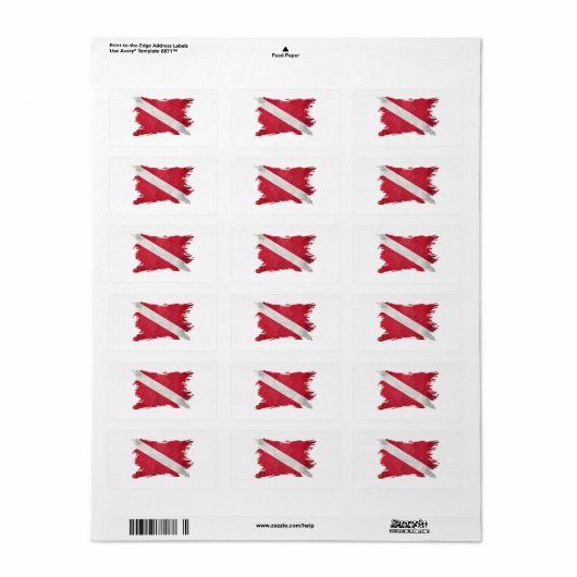  duikvlag, duikvlag, duikvlag, duikvlag etiket (Full Sheet)