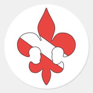 Duikvlag Fleur de lis Ronde Stickers
