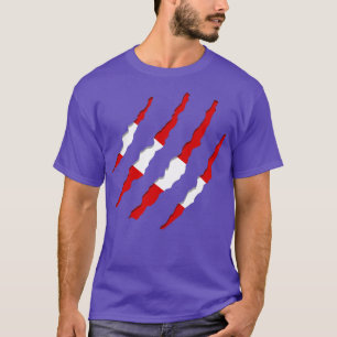 Duikvlag Geripte Duikvlag Krassen Gescheurde Scuba T-shirt