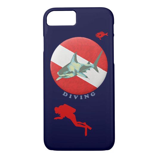 duikvlag haai Case-Mate iPhone case (Achterkant)