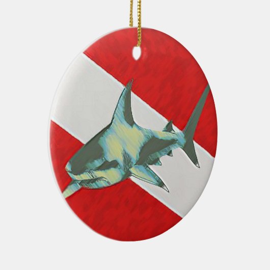 duikvlag haai keramisch ornament (Rechts)