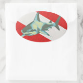 duikvlag haai ovale sticker (Tas)