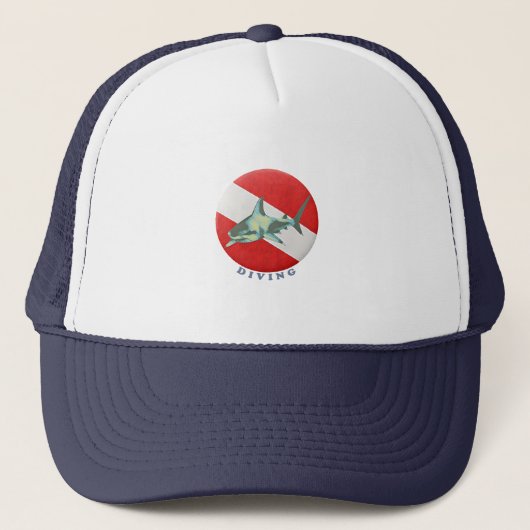 duikvlag haai trucker pet (Voorkant)