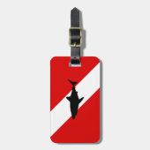 Duikvlag: Haaien Bagagelabel (Voorkant verticaal)