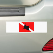 Duikvlag Manta Ray Bumpersticker (Op auto)