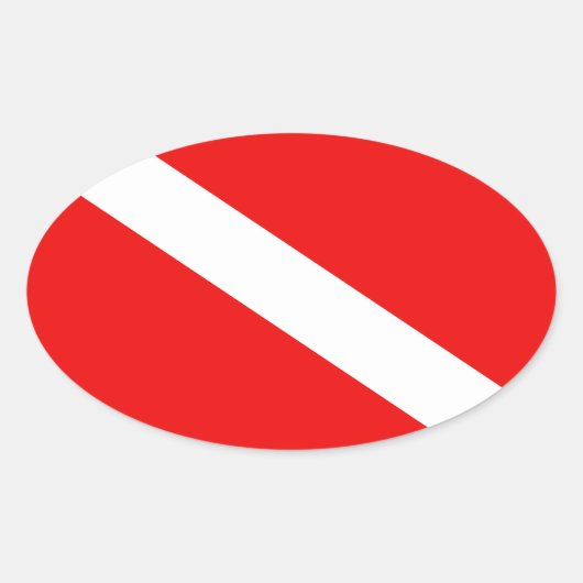 Duikvlag Ovale Sticker (Voorkant)