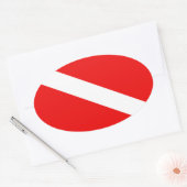 Duikvlag Ovale Sticker (Envelop)