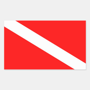 Duikvlag Scuba Duiker Duiker Neer Rechthoekige Sticker