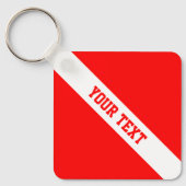 Duikvlag Uw tekst Sleutelhanger (Voorkant)