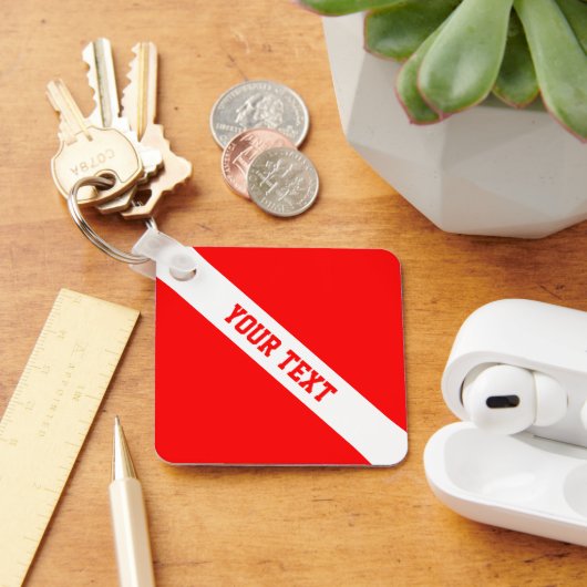 Duikvlag Uw tekst Sleutelhanger (Bureau)