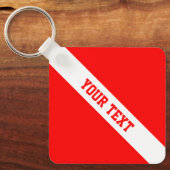 Duikvlag Uw tekst Sleutelhanger (Voorkant)