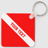 Duikvlag Uw tekst Sleutelhanger (Achterkant)