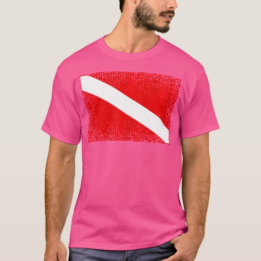 Duikvlag versleten duiken t-shirt (Voorkant)