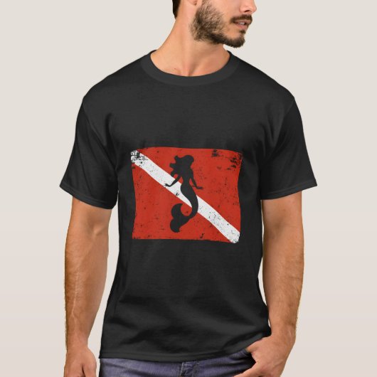 Duikvlag Zeemeermin Scuba T-shirt (Voorkant)