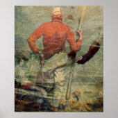 duikvrouw in slachterij Collage Poster (Voorkant)