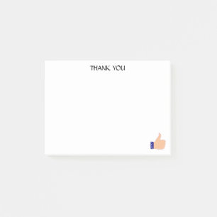 Duim Omhoog Bedankt op Witte Achtergrond Post-it® Notes