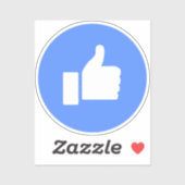 Duim Omhoog (Blauw) Sticker (Vel)