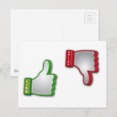 Duim omhoog duimen neer briefkaart (Voorkant / Achterkant)