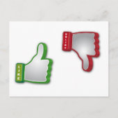 Duim omhoog duimen neer briefkaart (Voorkant)