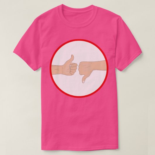 Duim omhoog en duim omlaag t-shirt (Design voorkant)