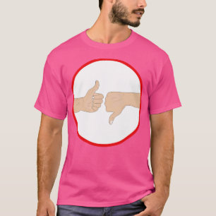 Duim omhoog en duim omlaag t-shirt