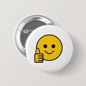 Duim Omhoog Gelukkig Geel Gezicht Ronde Button 5,7 Cm (Voorkant /achterkant)