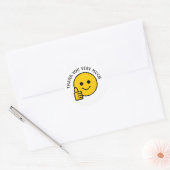 Duim Omhoog Gezicht Hartelijk Dank Ronde Sticker (Envelop)