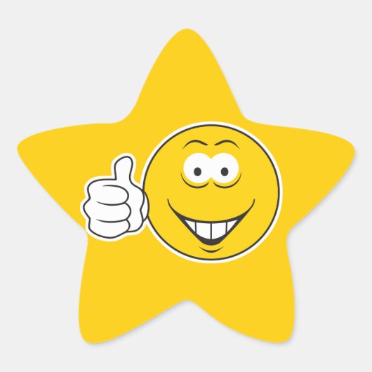 Duim Omhoog Gezicht Ster Sticker (Voorkant)