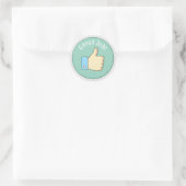 Duim Omhoog Goed Werk Ronde Sticker (Tas)