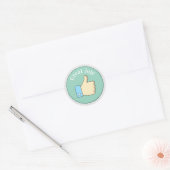 Duim Omhoog Goed Werk Ronde Sticker (Envelop)