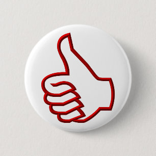 Duim omhoog hand ronde button 5,7 cm
